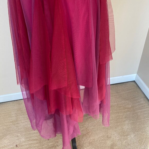 Water Signs Maroon Purple Y2K Handkerchief Hem Tulle Dress Sz M Fairy Whimsigoth - Picture 9 of 14